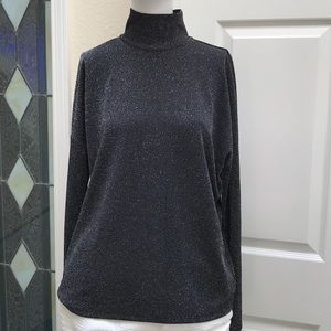 Paige Denium Black Knit Turtleneck Size Medium New